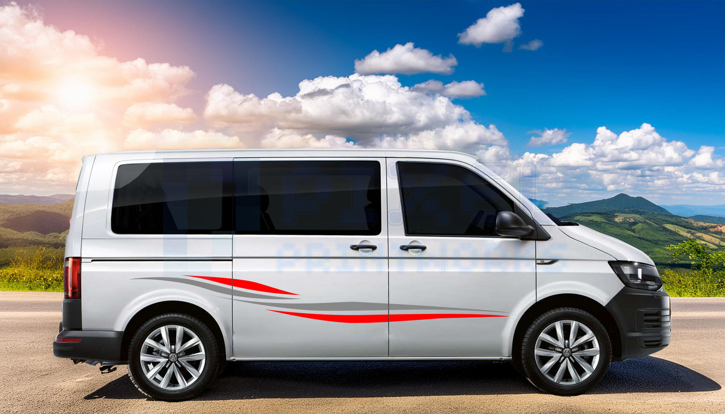 Campervan Vinyl Graphics Kit | SWB & MWB | Universal Fit for Vivaro, Transporter, Transit