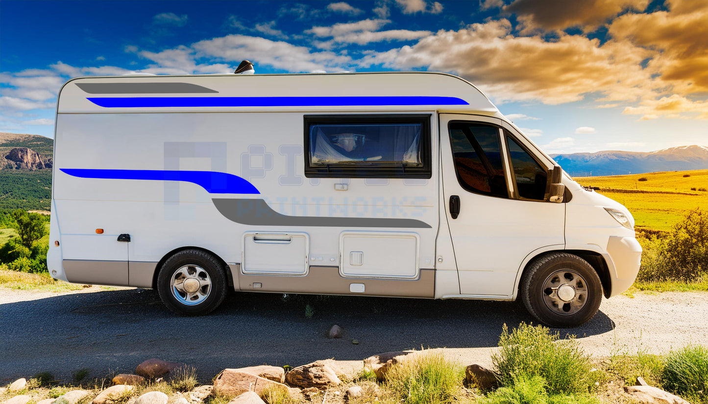 LWB Camper Vinyl Graphics Kit – 4pc Two-Tone Decal Set by Pixel Printworks