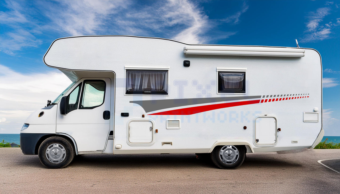 LWB Camper Vinyl Graphics Kit – 4pc Dual-Stripe Decal Set by Pixel Printworks
