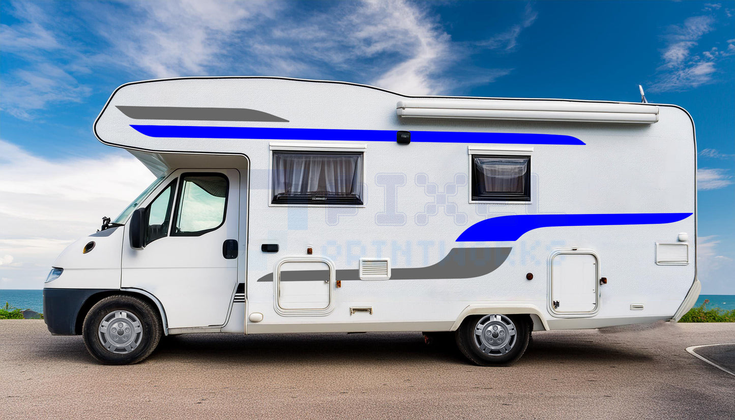 LWB Camper Vinyl Graphics Kit – 4pc Two-Tone Decal Set by Pixel Printworks