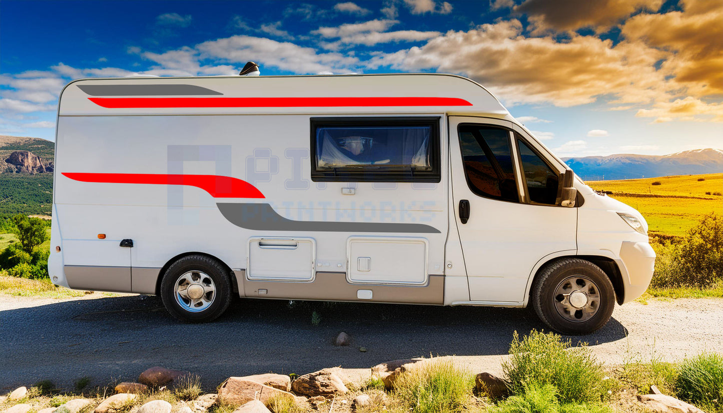 LWB Camper Vinyl Graphics Kit – 4pc Two-Tone Decal Set by Pixel Printworks