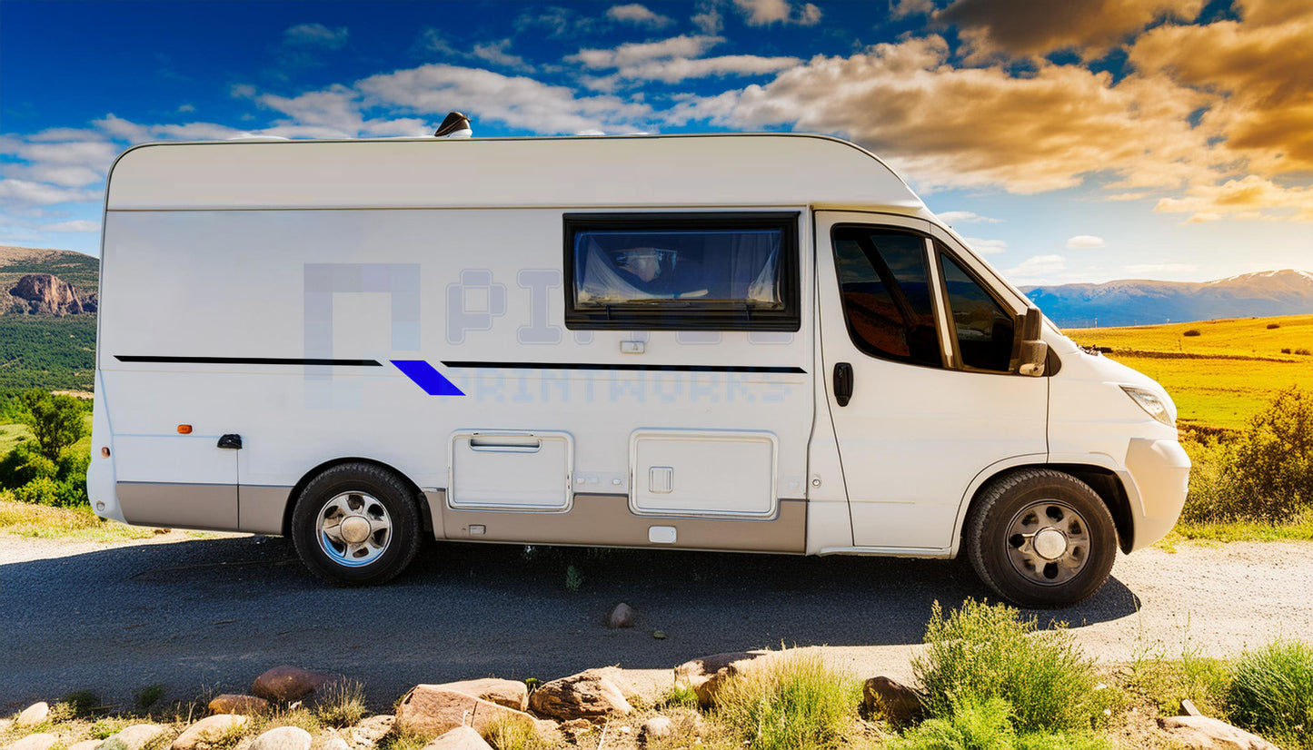 LWB Camper Vinyl Graphics Kit – 2pc Thin Stripe Decal Set by Pixel Printworks