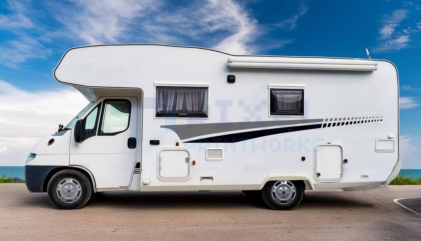 LWB Camper Vinyl Graphics Kit – 4pc Dual-Stripe Decal Set by Pixel Printworks