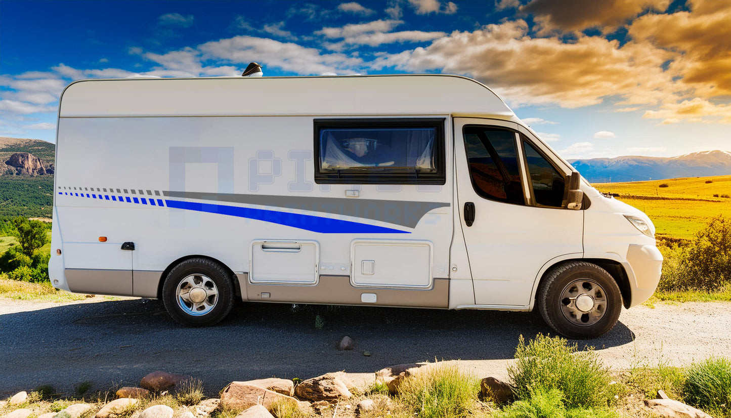 LWB Camper Vinyl Graphics Kit – 4pc Dual-Stripe Decal Set by Pixel Printworks