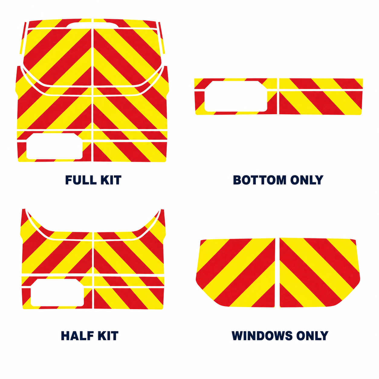 Reflective Chevron Kit — Ford Transit Custom (2013–2023) Rear