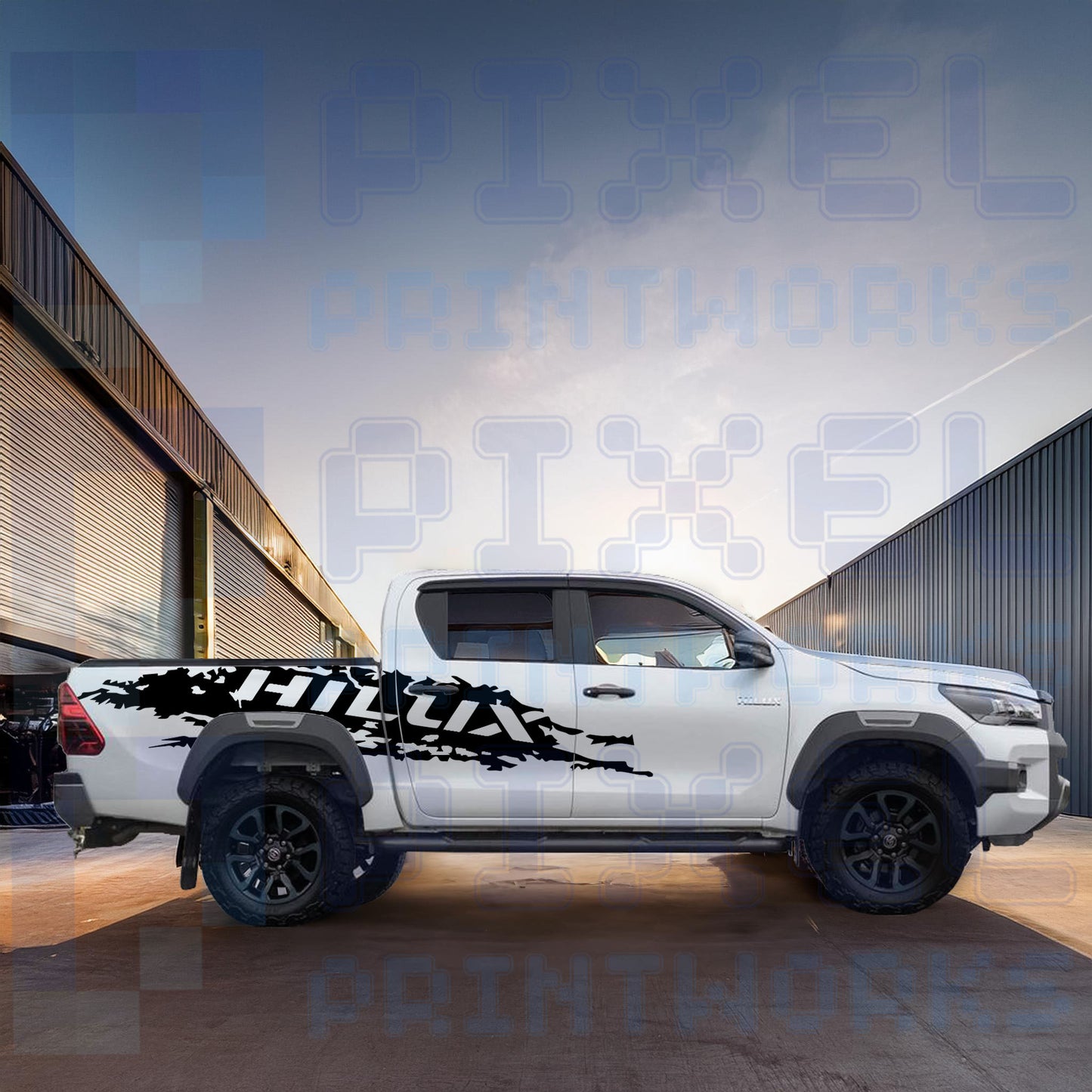 Toyota Hilux Large Graphics Decal Kit (2015–2023) – Bold Vinyl Design | Pixel Printworks