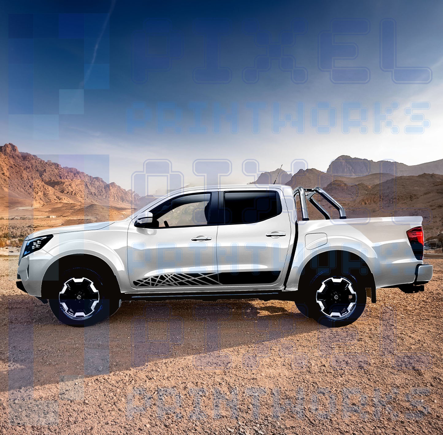 Lines Side Stripe Decals for Nissan Navara D23 (2014–Present) | Pixel Printworks