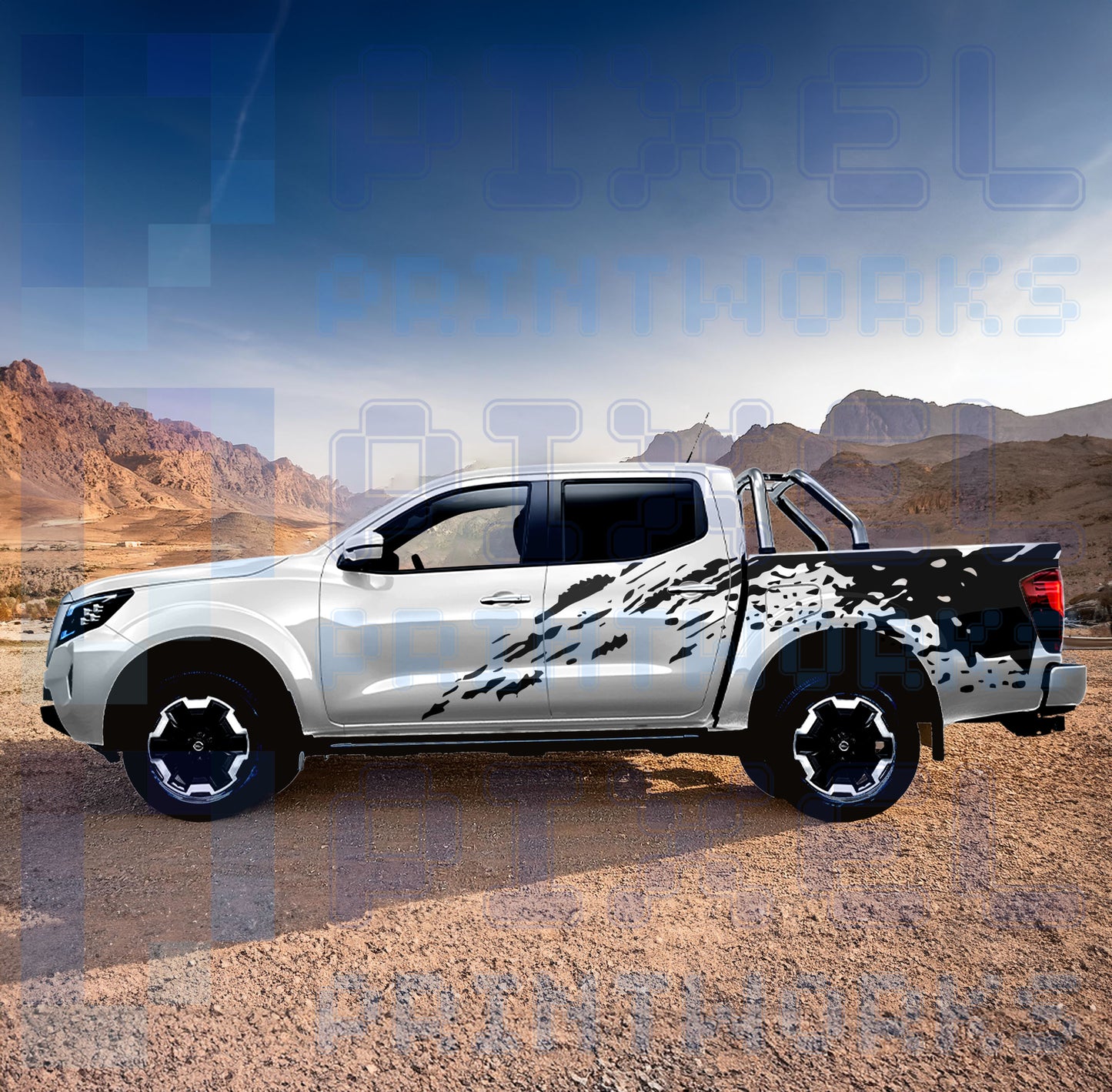 Mudslinger XL Graphics Kit for Nissan Navara D23 (2014–Present) | Rugged Full Side Vinyl Wrap