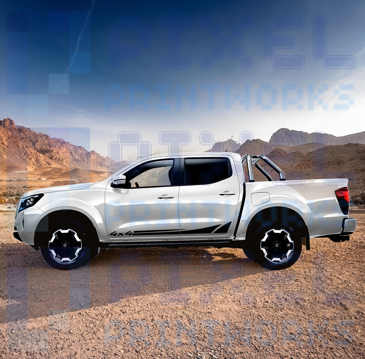 4x4 Design Stripe Decals for Nissan Navara D23 (2014–Present) | Pixel Printworks