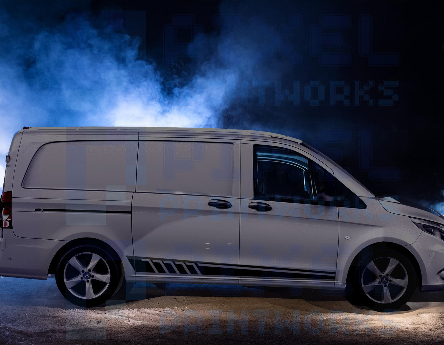 Mercedes Vito Side Stripe Decals – Vinyl Graphics | All Body Variations | Pixel Printworks