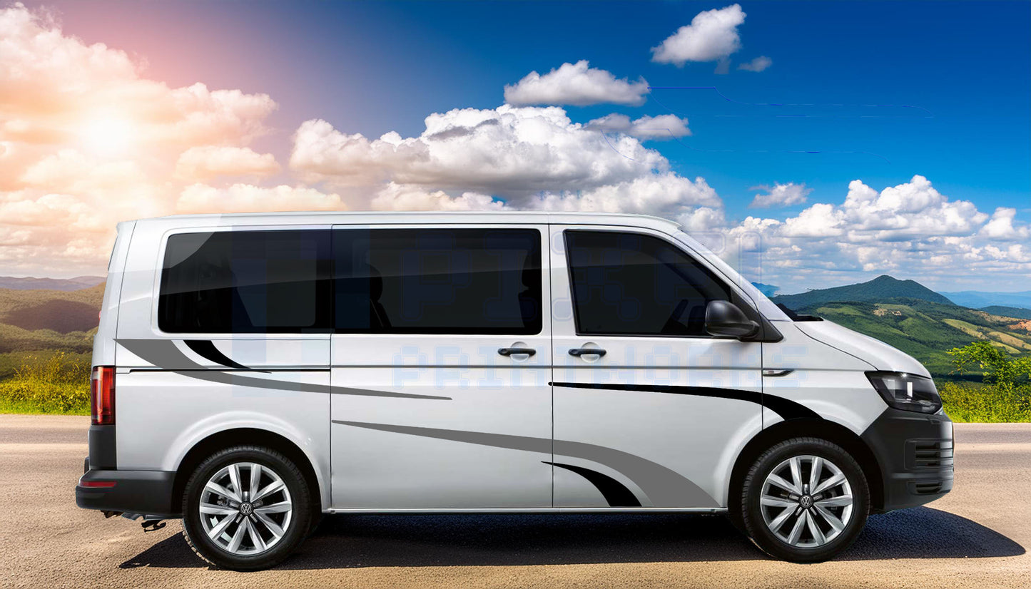 Pixel Printworks | Campervan Graphics Kit | Vinyl Decals for SWB & MWB | Universal Fit for Transit, Transporter & Vivaro