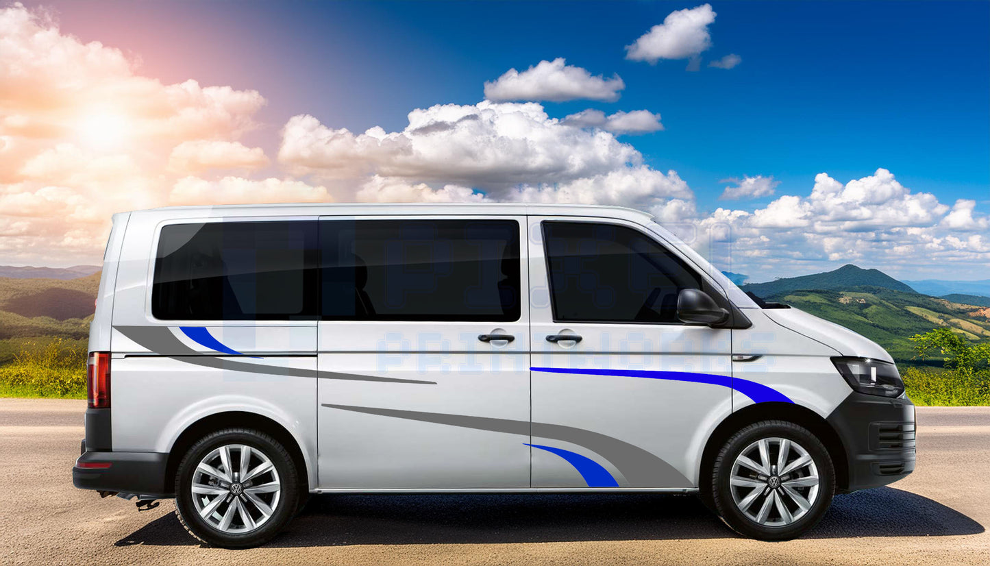 Pixel Printworks | Campervan Graphics Kit | Vinyl Decals for SWB & MWB | Universal Fit for Transit, Transporter & Vivaro