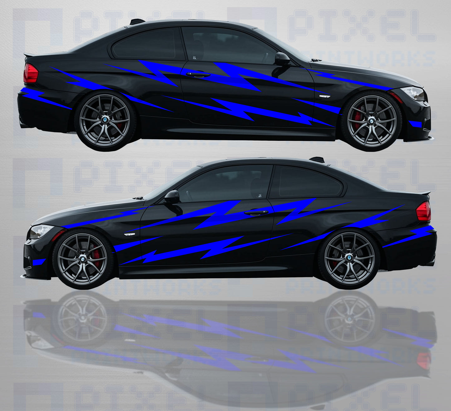 Lightning Bolt Car Livery Kit – Universal Fit Vinyl Graphics (Left/Right Side)