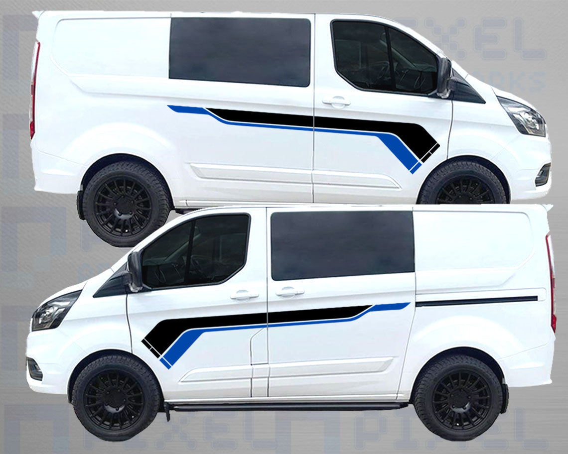 Ford Transit Custom MS-RT Vinyl Side Stripes – 2 Colour Decal Kit (2013–2023)