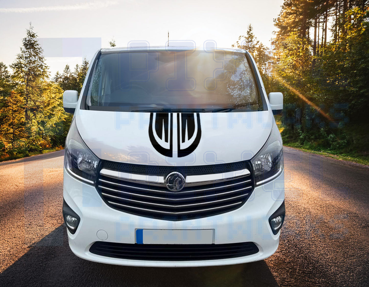 Vauxhall Vivaro Decal Bundle – Flow Stripe Bonnet & Curved Sides (2014–2024) | Pixel Printworks