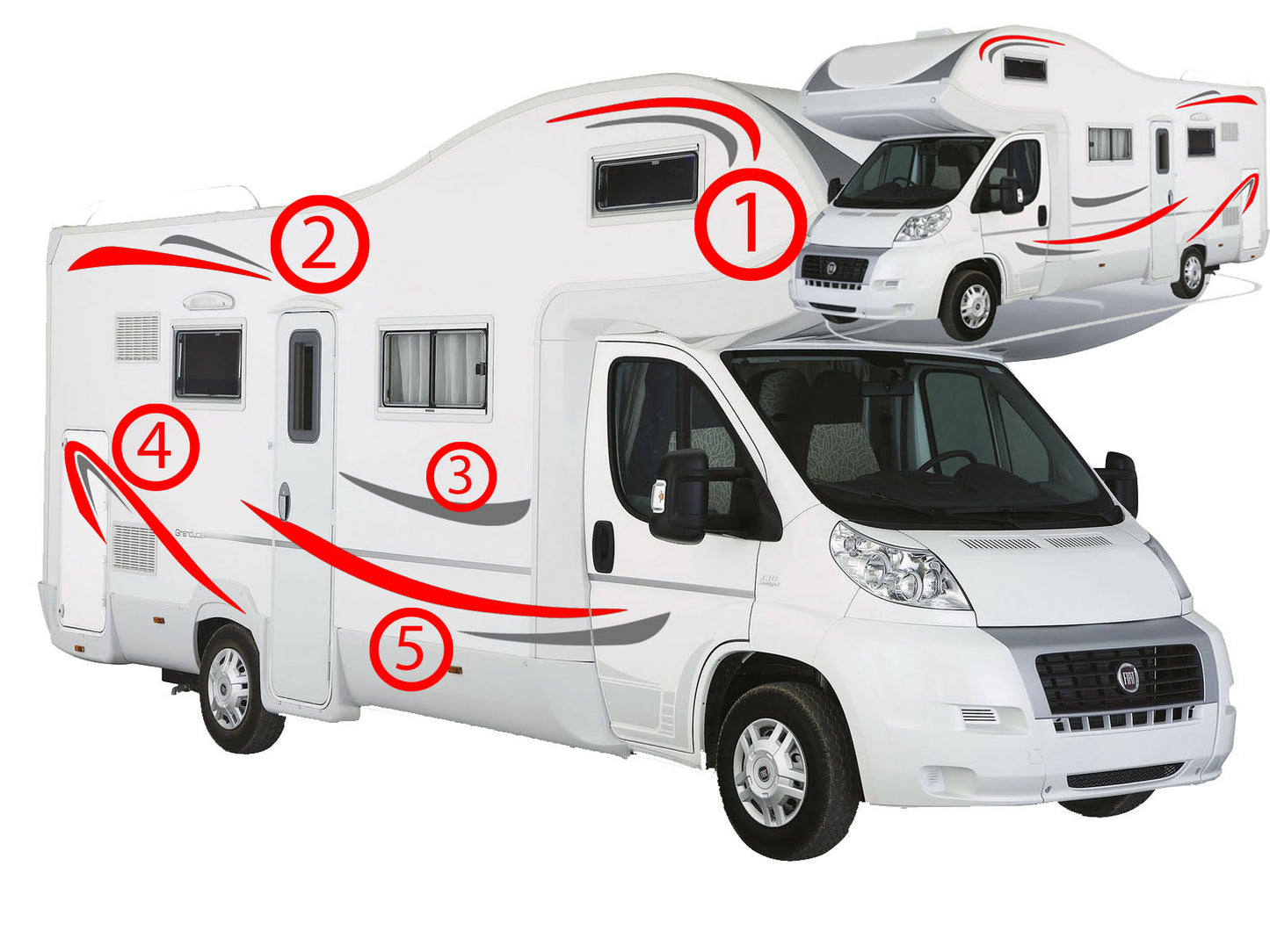 Conventional Motorhome Stripe Kit – 10pc Vinyl Decal Set