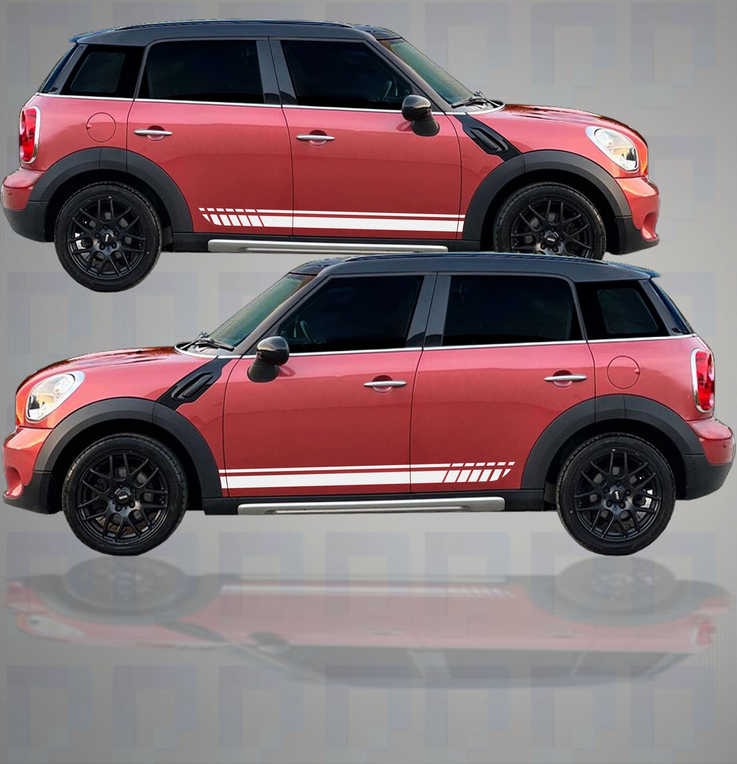 Mini Countryman Stuttered Side Stripes – Vinyl Decal Kit (2010–2024)