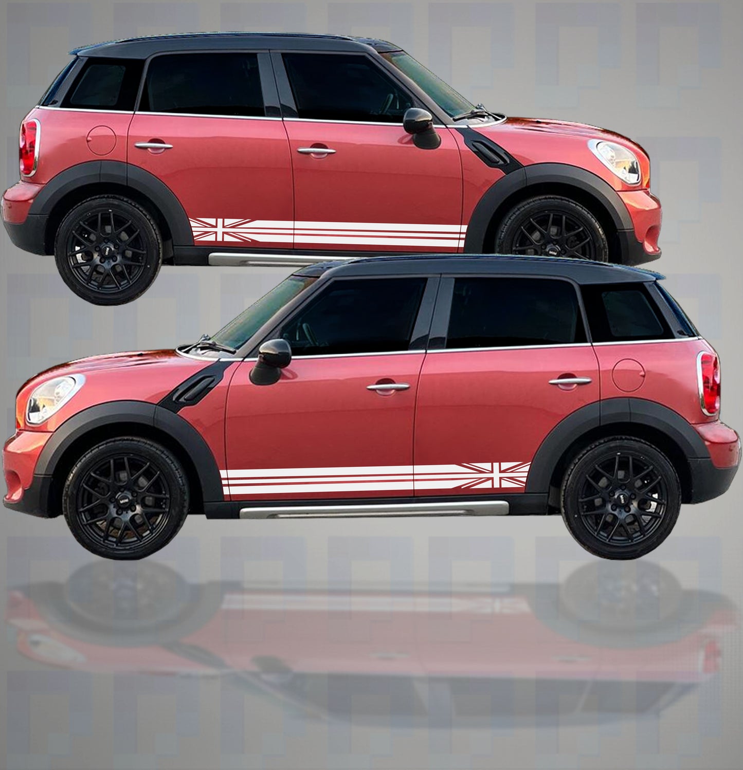 Mini Countryman Union Jack Side Stripes –  Premium Vinyl Decal Kit (2010–2024)
