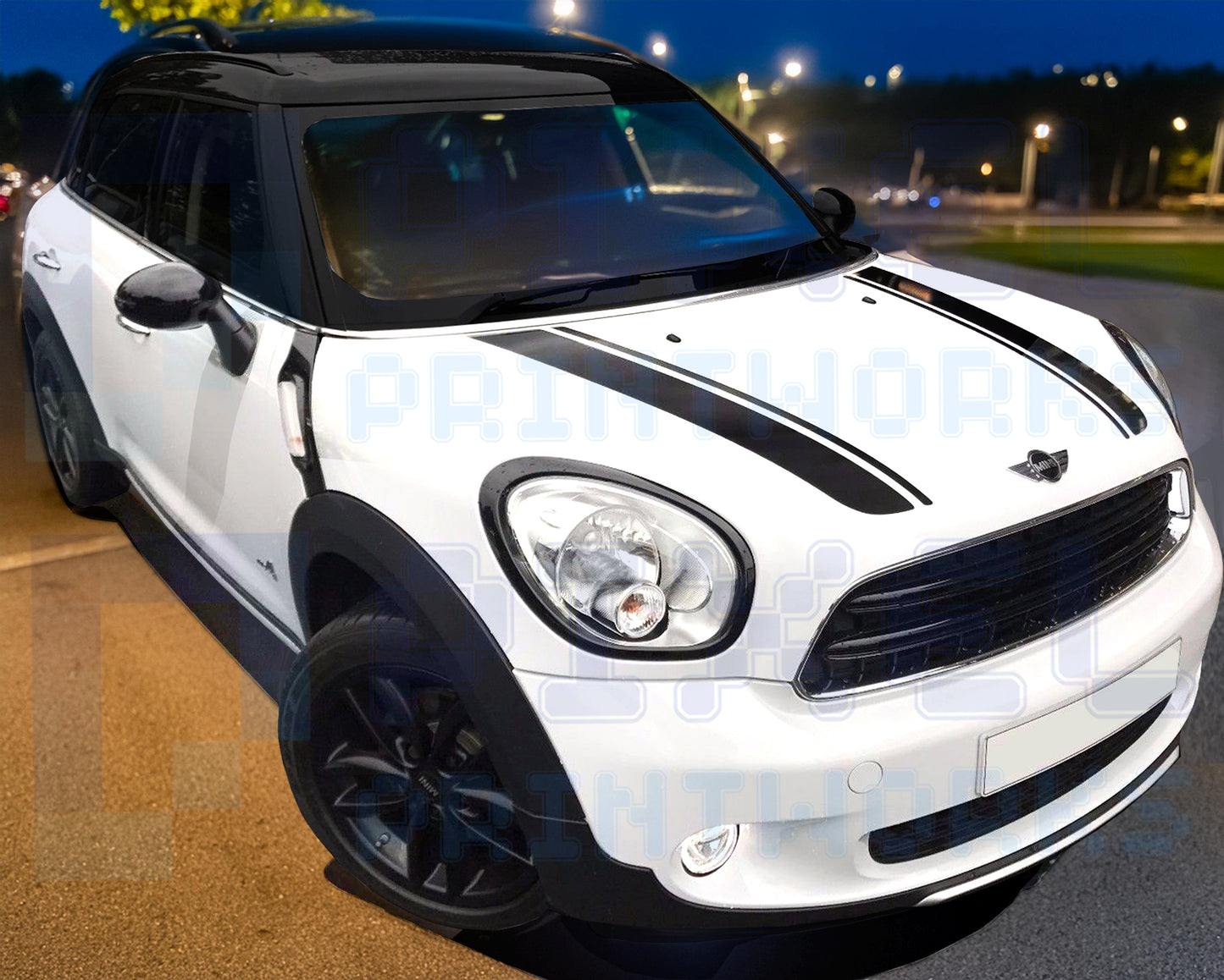 Bonnet Stripe Decals for Mini Cooper Countryman | Custom Vinyl Kit for R60 & F60