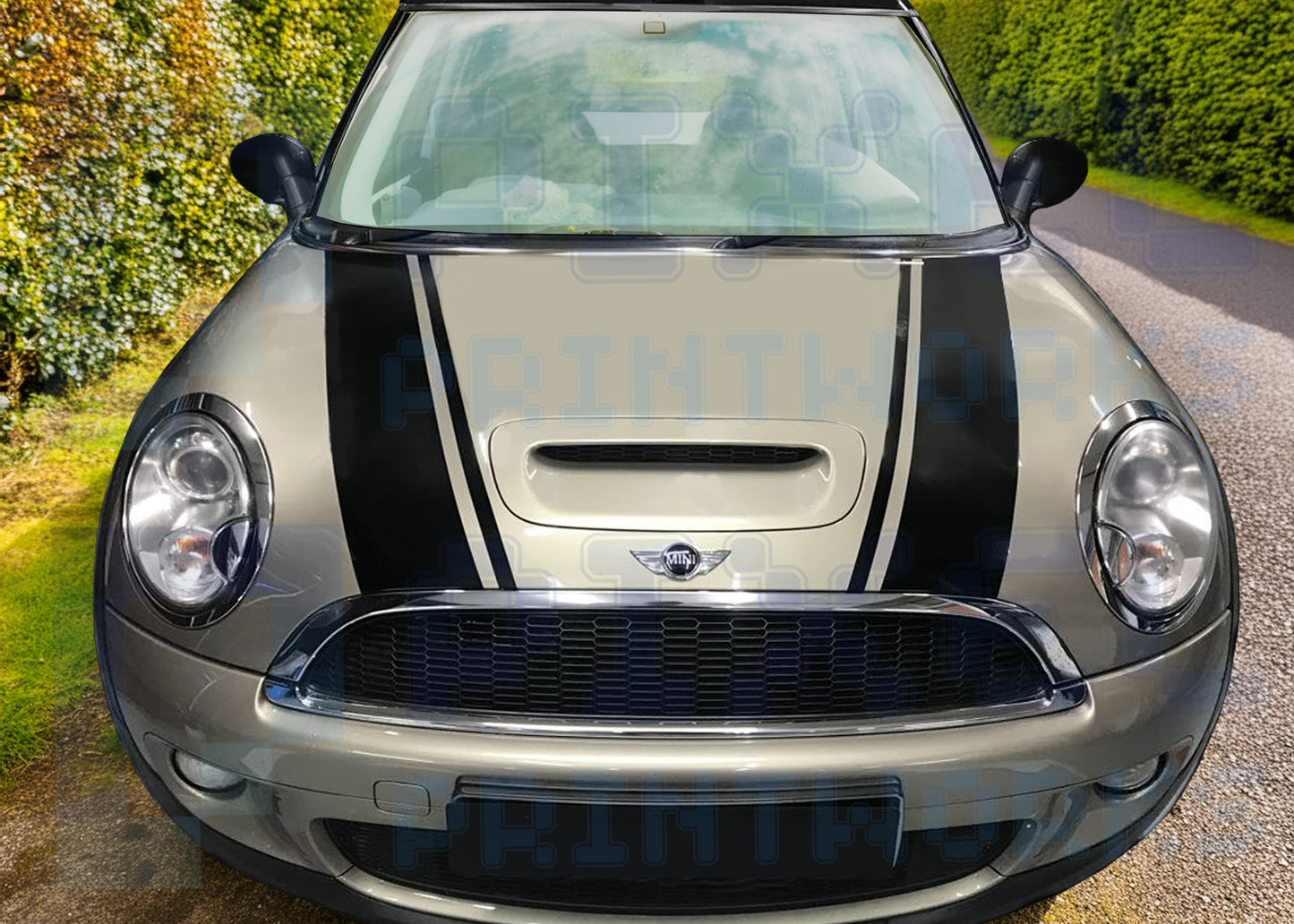 Bonnet Stripe Decals for Mini Cooper Countryman | Custom Vinyl Kit for R60 & F60