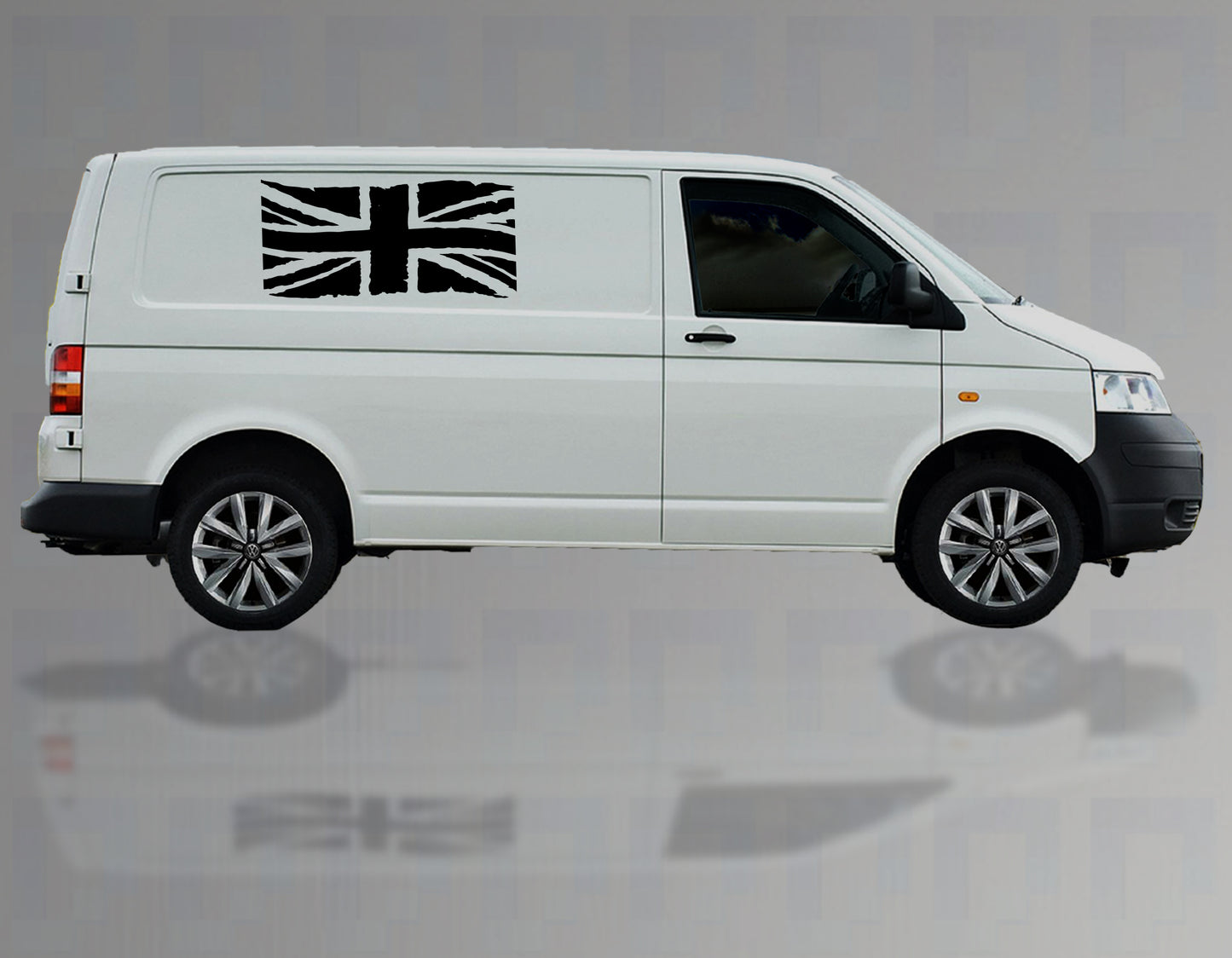 Distressed Union Jack Vinyl Decal – Rear or Side Door Sticker for Vans & Campers