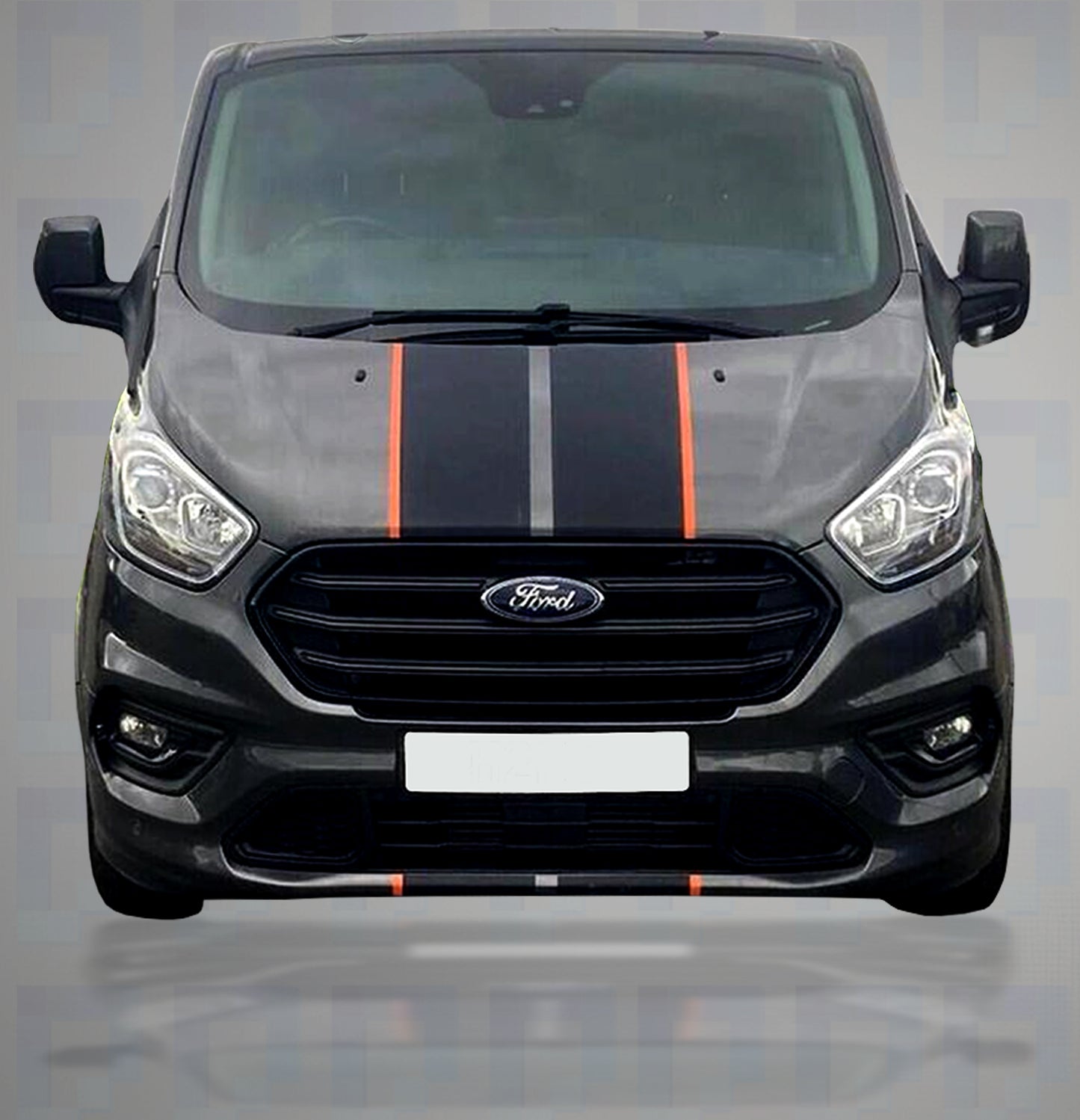 Ford Transit Custom Bonnet & Rear Stripe Kit – Dual Colour Vinyl Decals (2014–2023)