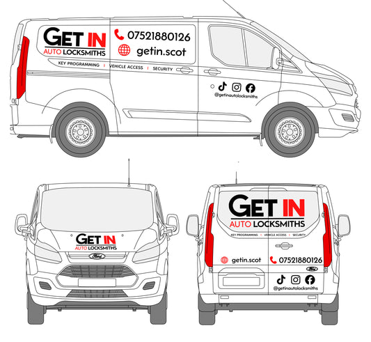 Medium Custom Van Signage Kit - Custom Listing for GET IN Auto Locksmiths