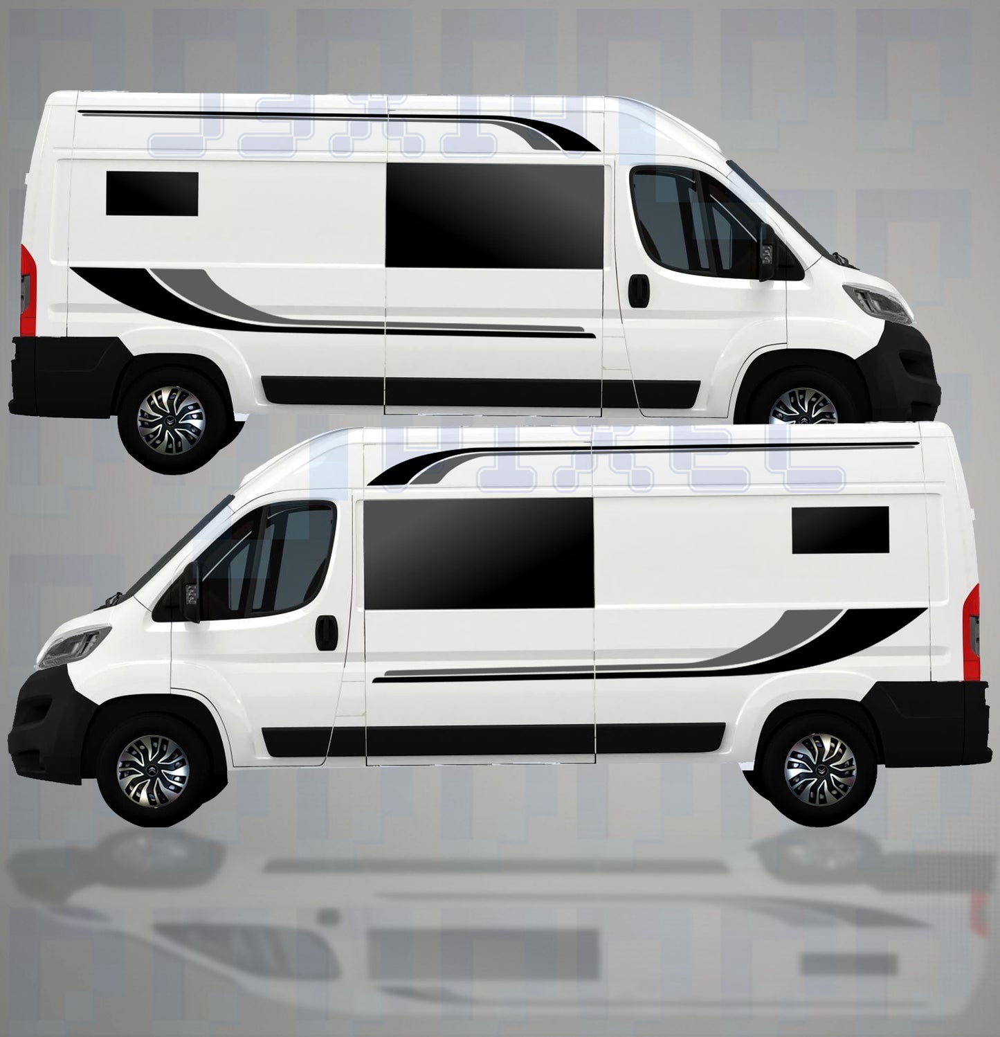 LWB Camper Vinyl Graphics Kit – 4pc Long Stripe Decal Set by Pixel Printworks