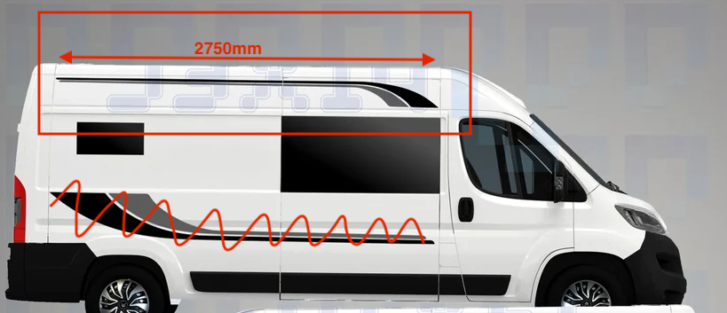 Custom Vinyl Graphics Set for Simon, 2750mm Resized Stripe Pair
