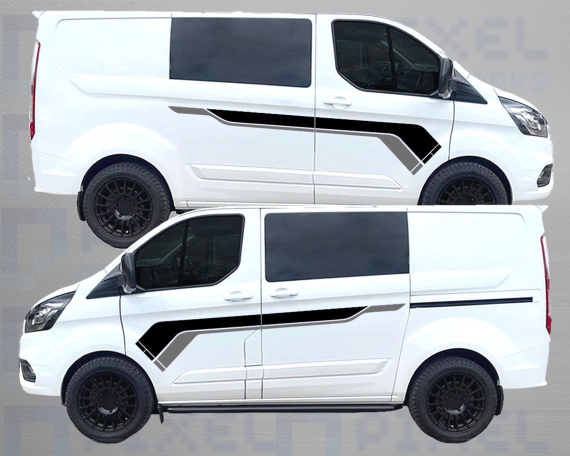 Ford Transit Custom MS-RT Vinyl Side Stripes – 2 Colour Decal Kit (2013–2023)