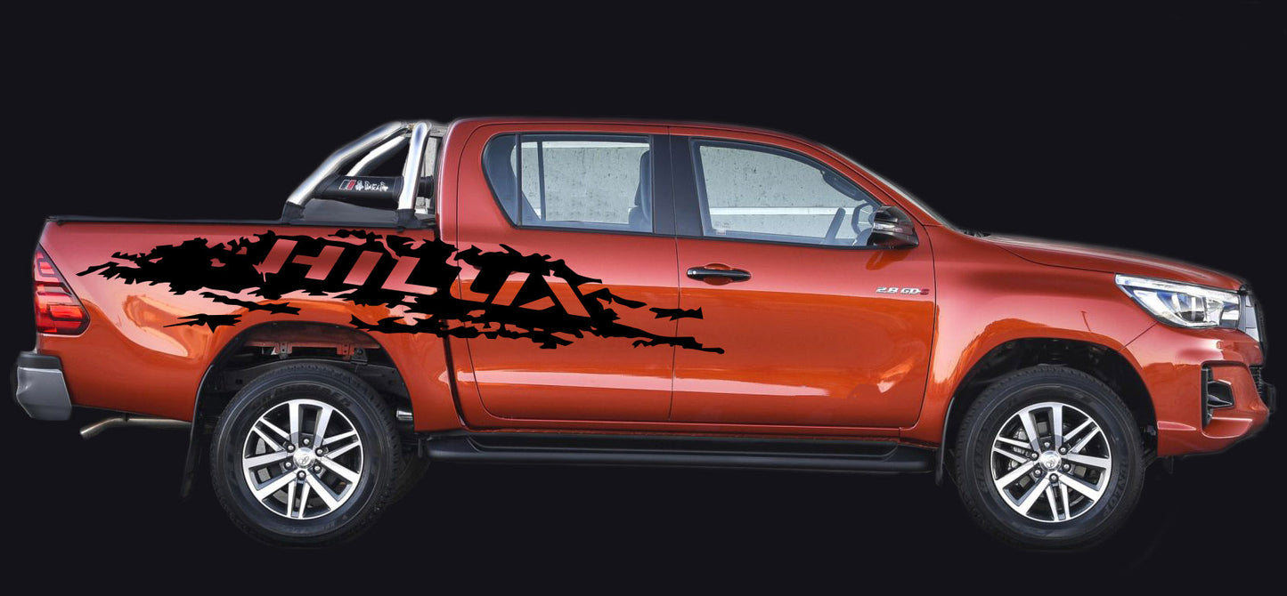 Toyota Hilux Large Graphics Decal Kit (2015–2023) – Bold Vinyl Design | Pixel Printworks
