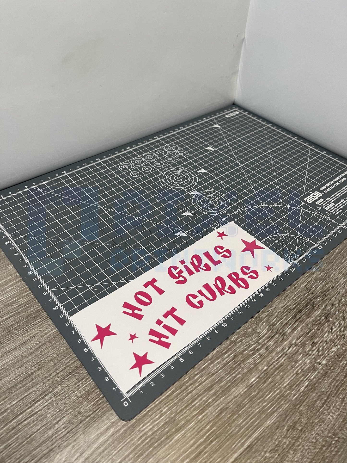 Hot Girls Hit Curbs Vinyl Decal – Funny Pink Bumper Sticker for Cars, Laptops & More