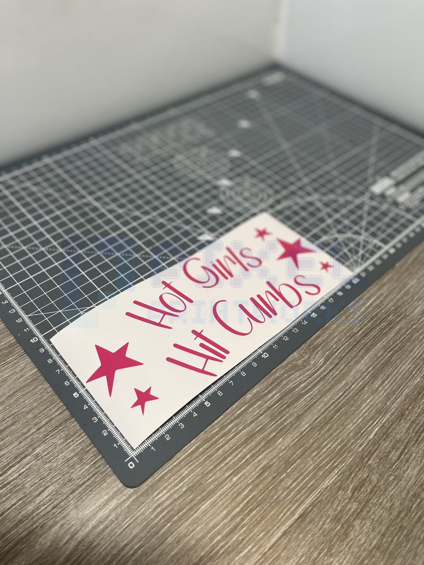 Hot Girls Hit Curbs Vinyl Decal – Funny Pink Bumper Sticker for Cars, Laptops & More