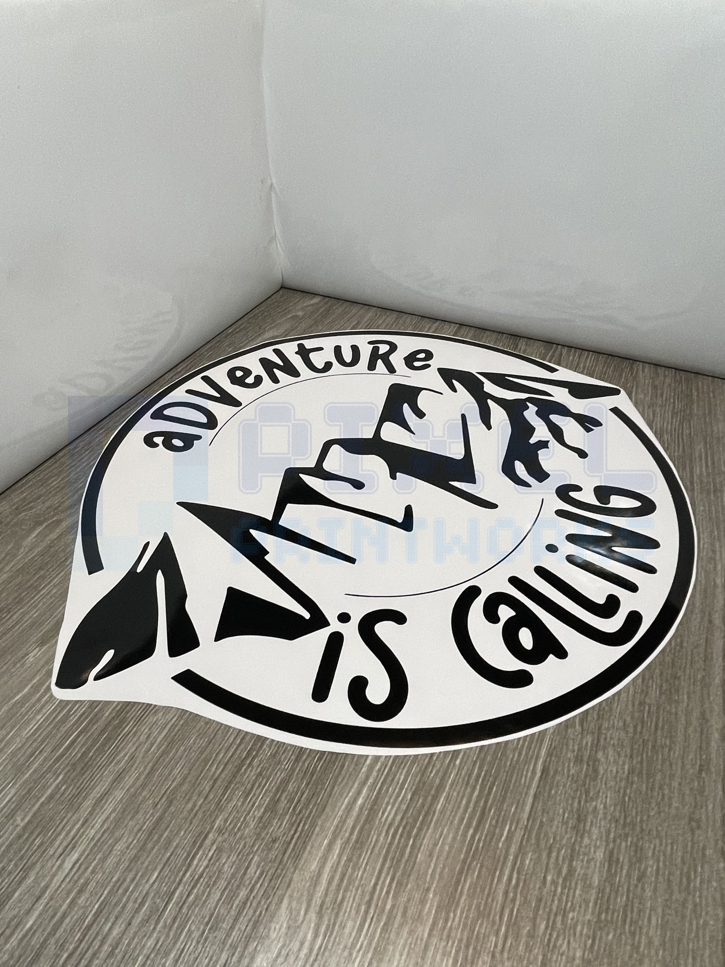 Adventure Is Calling Mountain Decal – Vinyl Sticker for Campervans & Motorhomes | Pixel Printworks