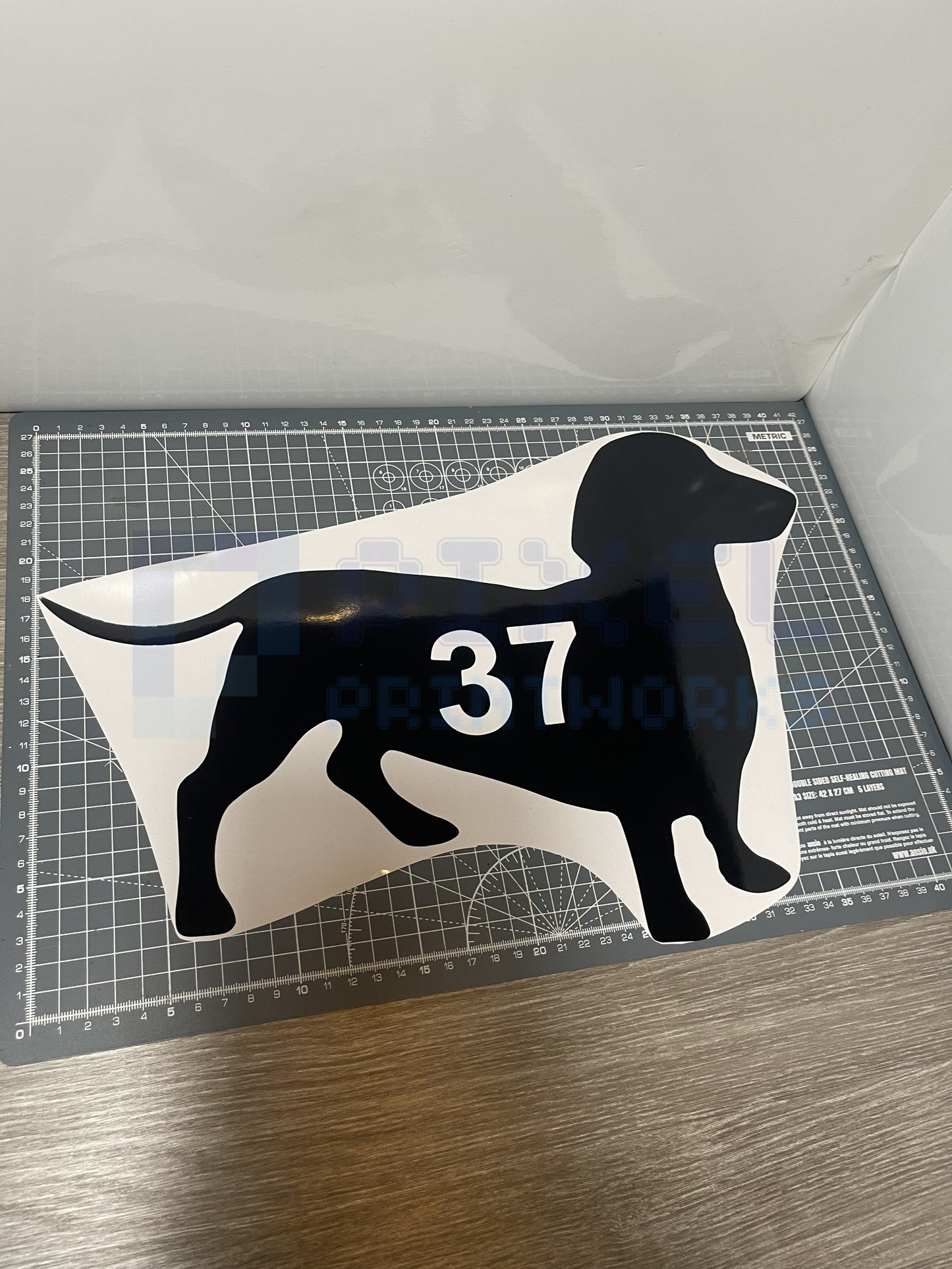 Personalised Wheelie Bin Sticker – Sausage Dog Silhouette | Vinyl Decal Pack