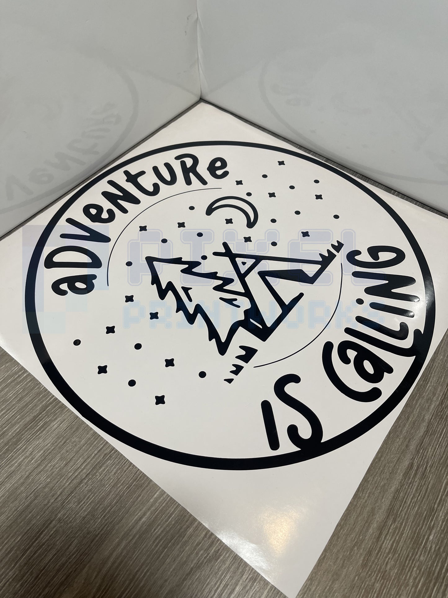 Adventure Is Calling Camping Decal – Vinyl Sticker for Vans, Campervans & Motorhomes | Pixel Printworks