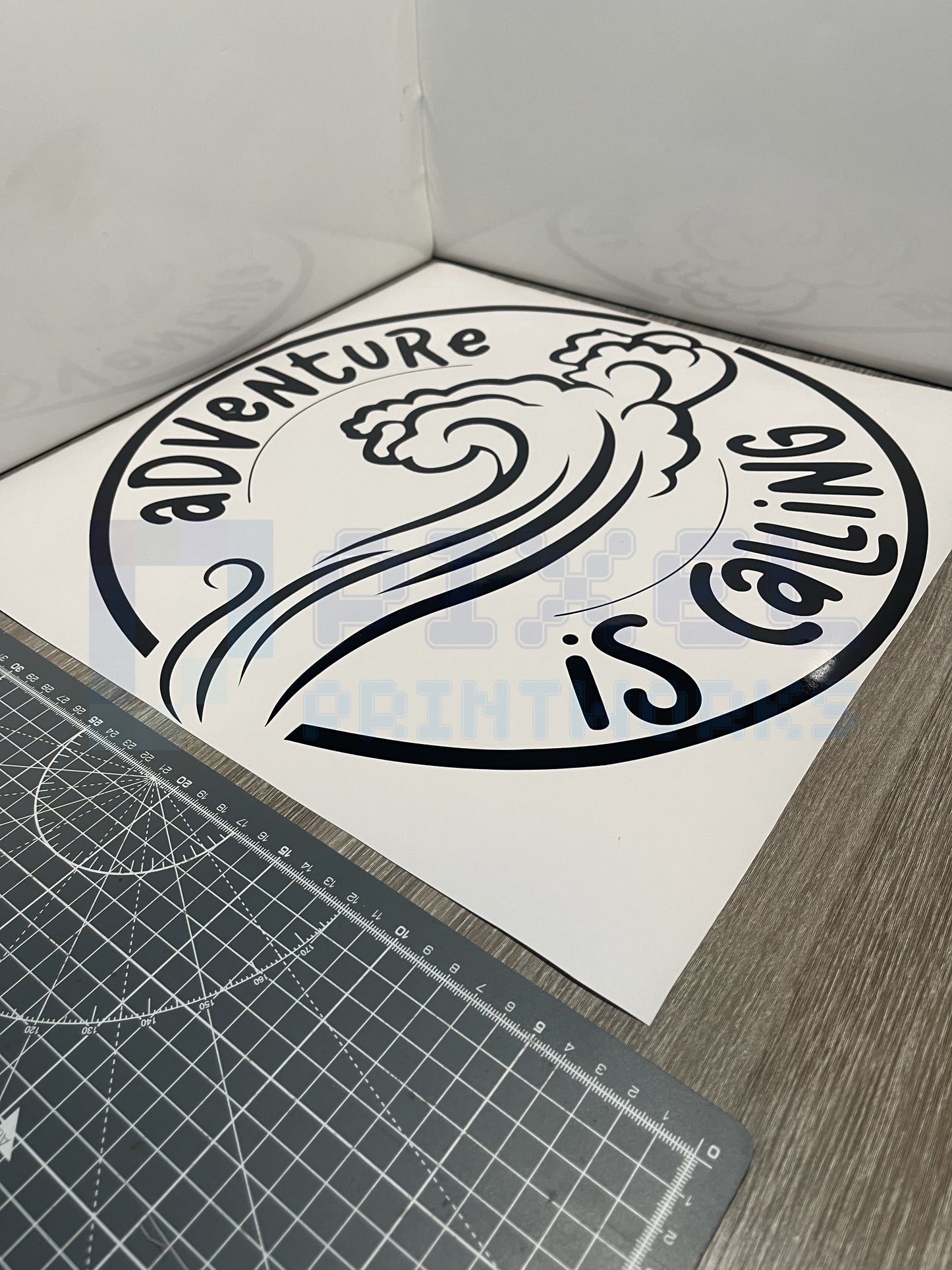 Adventure Is Calling Waves Decal – Ocean Vinyl Sticker for Campervans & Motorhomes | Pixel Printworks