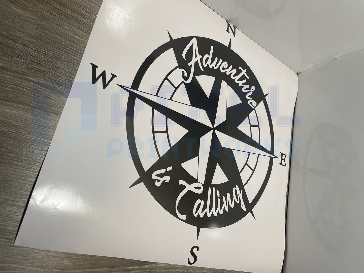 Adventure Is Calling Compass Decal – Vinyl Sticker for Campervans & Motorhomes | Pixel Printworks