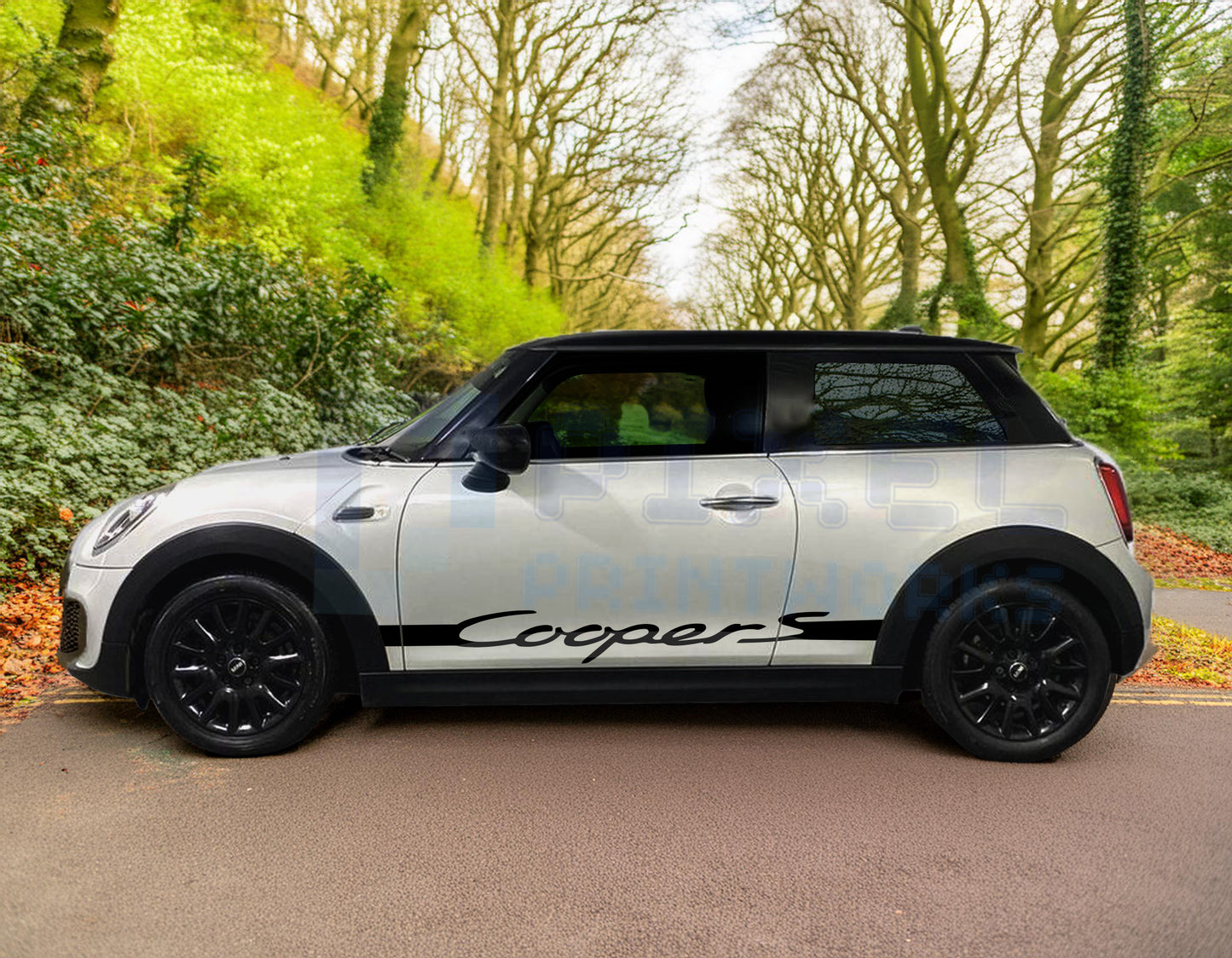 Mini Cooper S XL Side Stripe Decals | Vinyl Graphics Kit (2006-2023) | R50 R56 F56 All Models