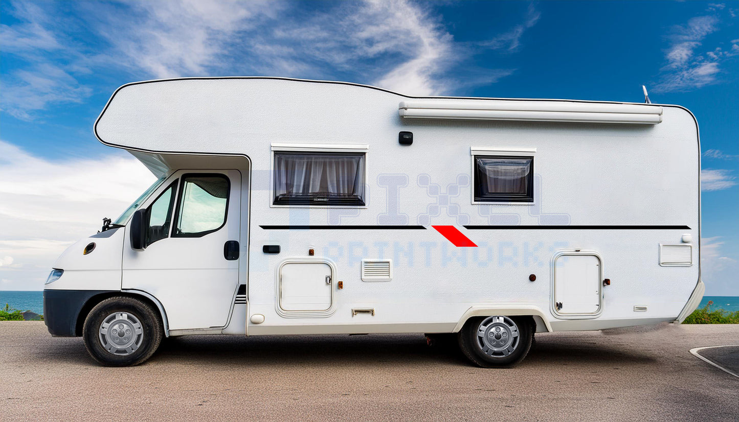 LWB Camper Vinyl Graphics Kit – 2pc Thin Stripe Decal Set by Pixel Printworks