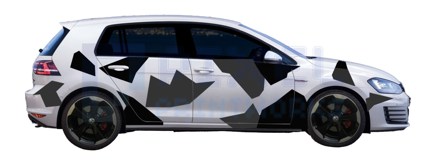 Universal Car Abstract Camo Vinyl Graphics Kit | Suitable for All Car Models