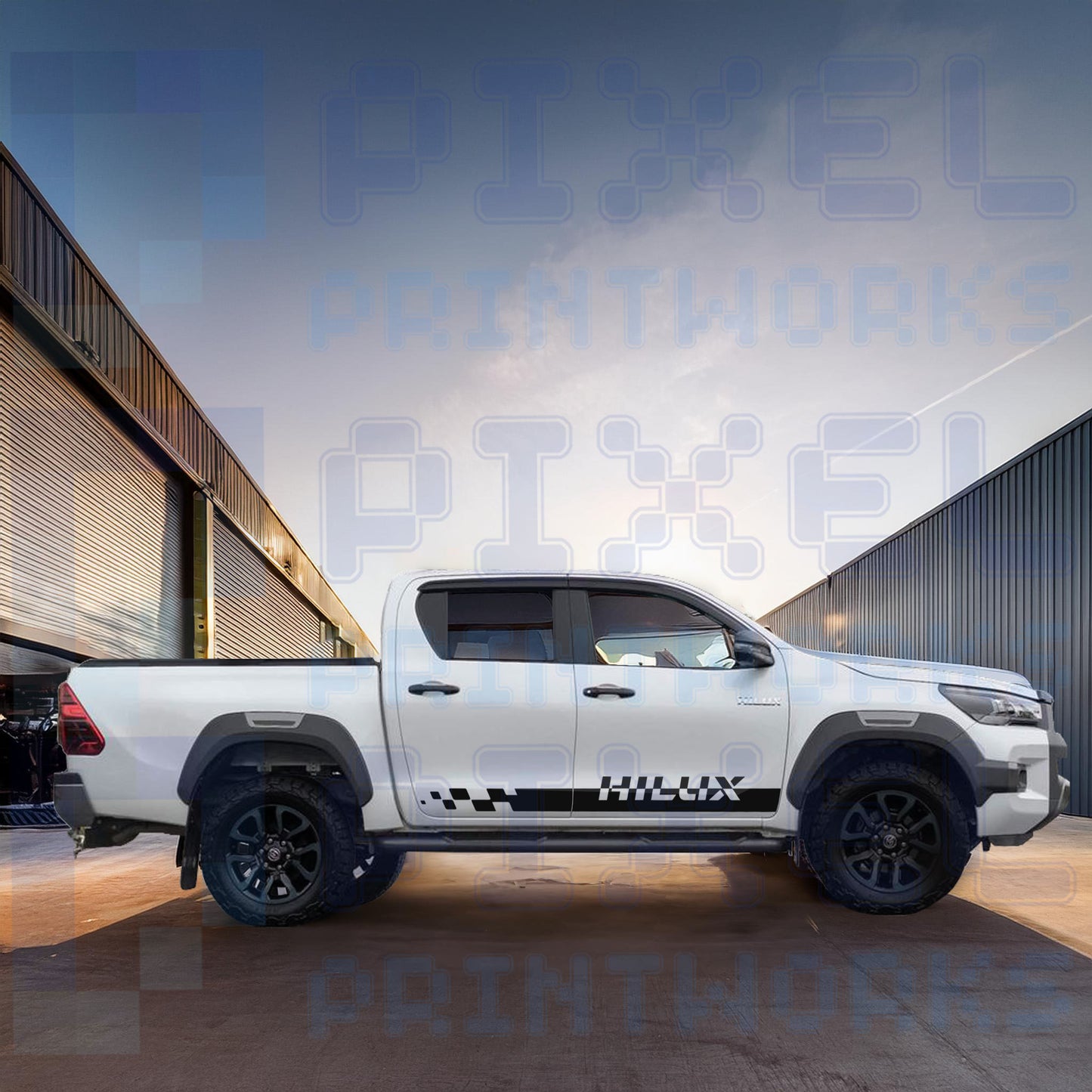 Toyota Hilux Side Stripes Vinyl Decal Kit (2015–2023) – Graphics Kit by Pixel Printworks
