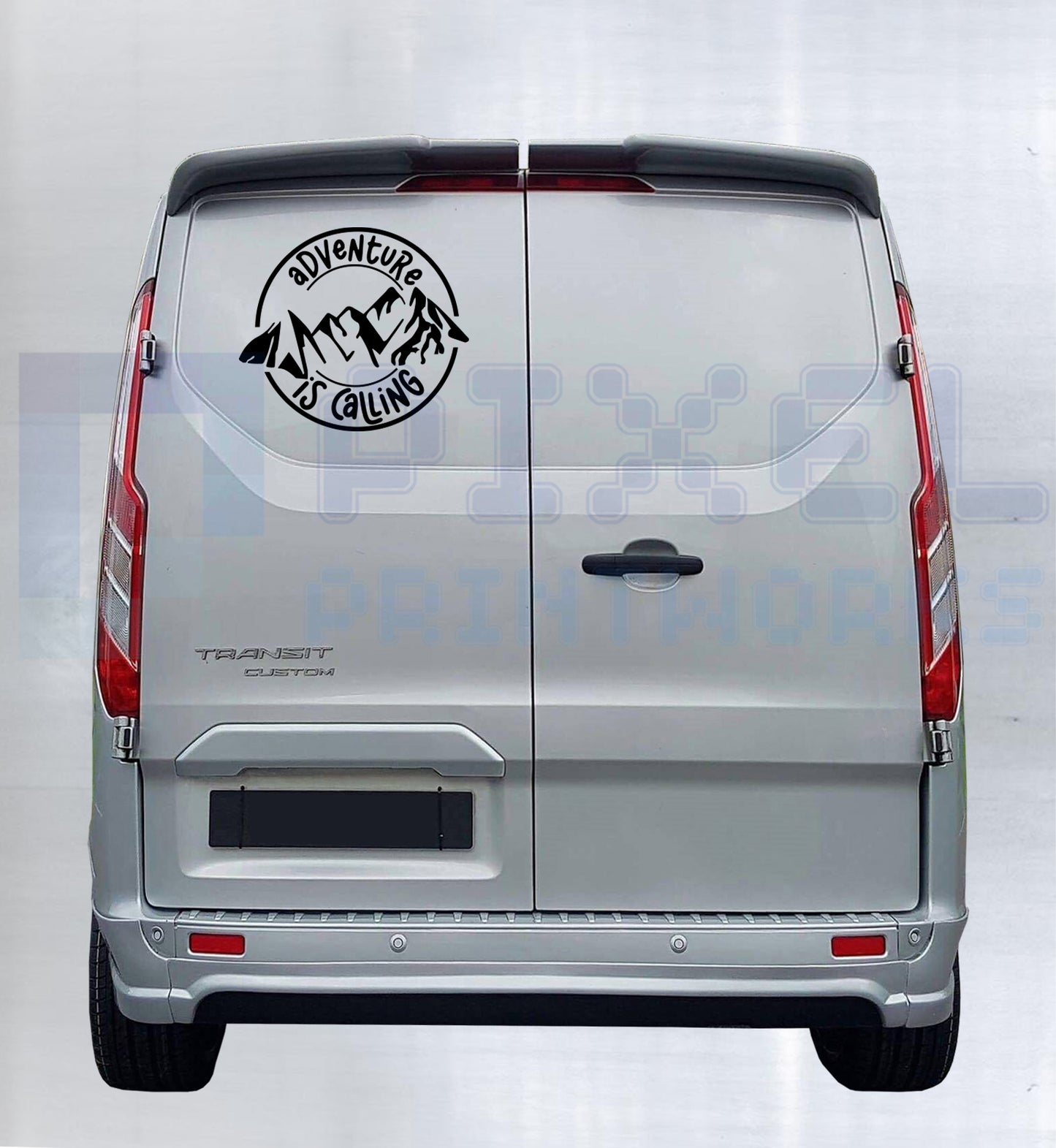 Adventure Is Calling Mountain Decal – Vinyl Sticker for Campervans & Motorhomes | Pixel Printworks