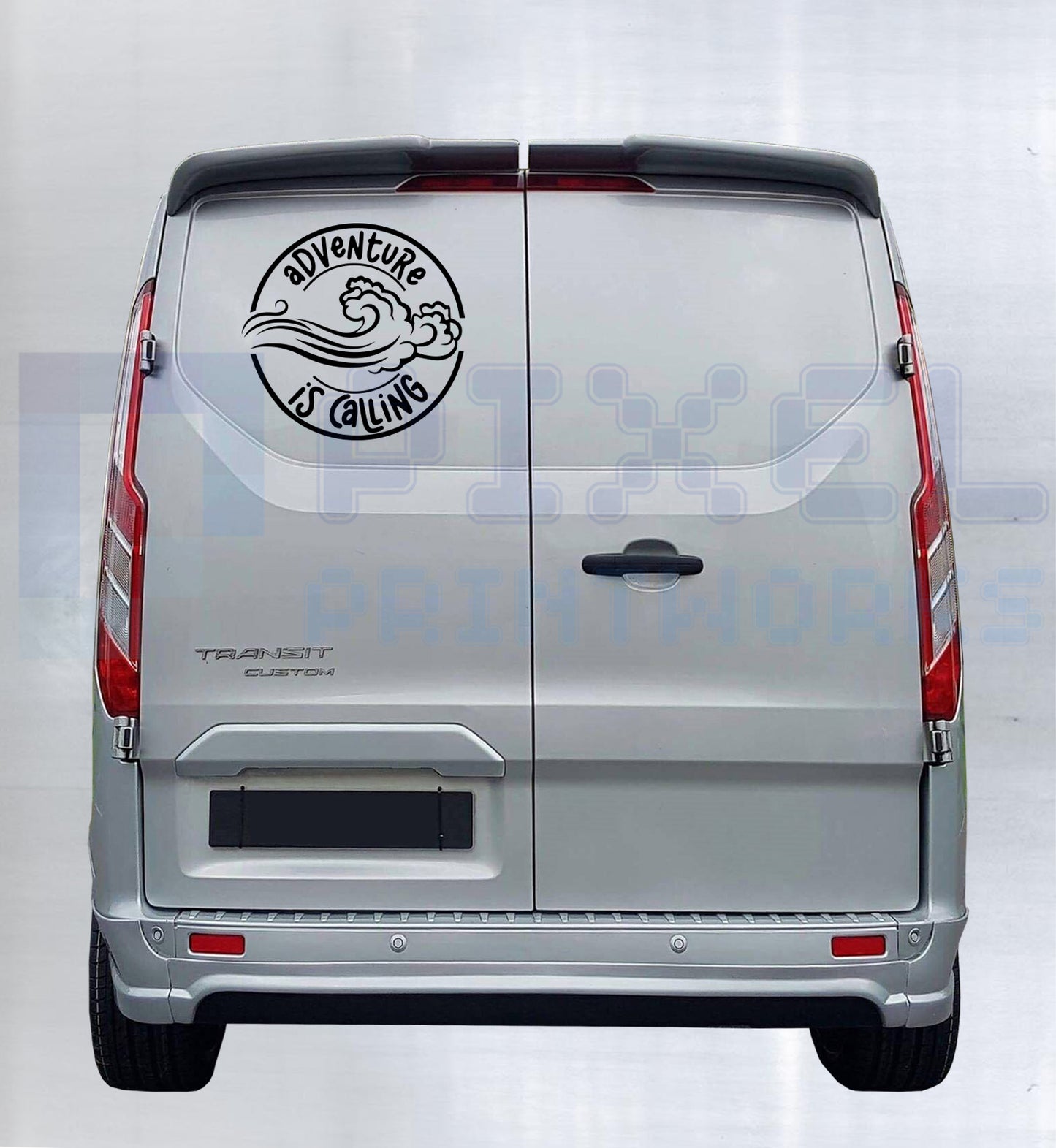 Adventure Is Calling Waves Decal – Ocean Vinyl Sticker for Campervans & Motorhomes | Pixel Printworks