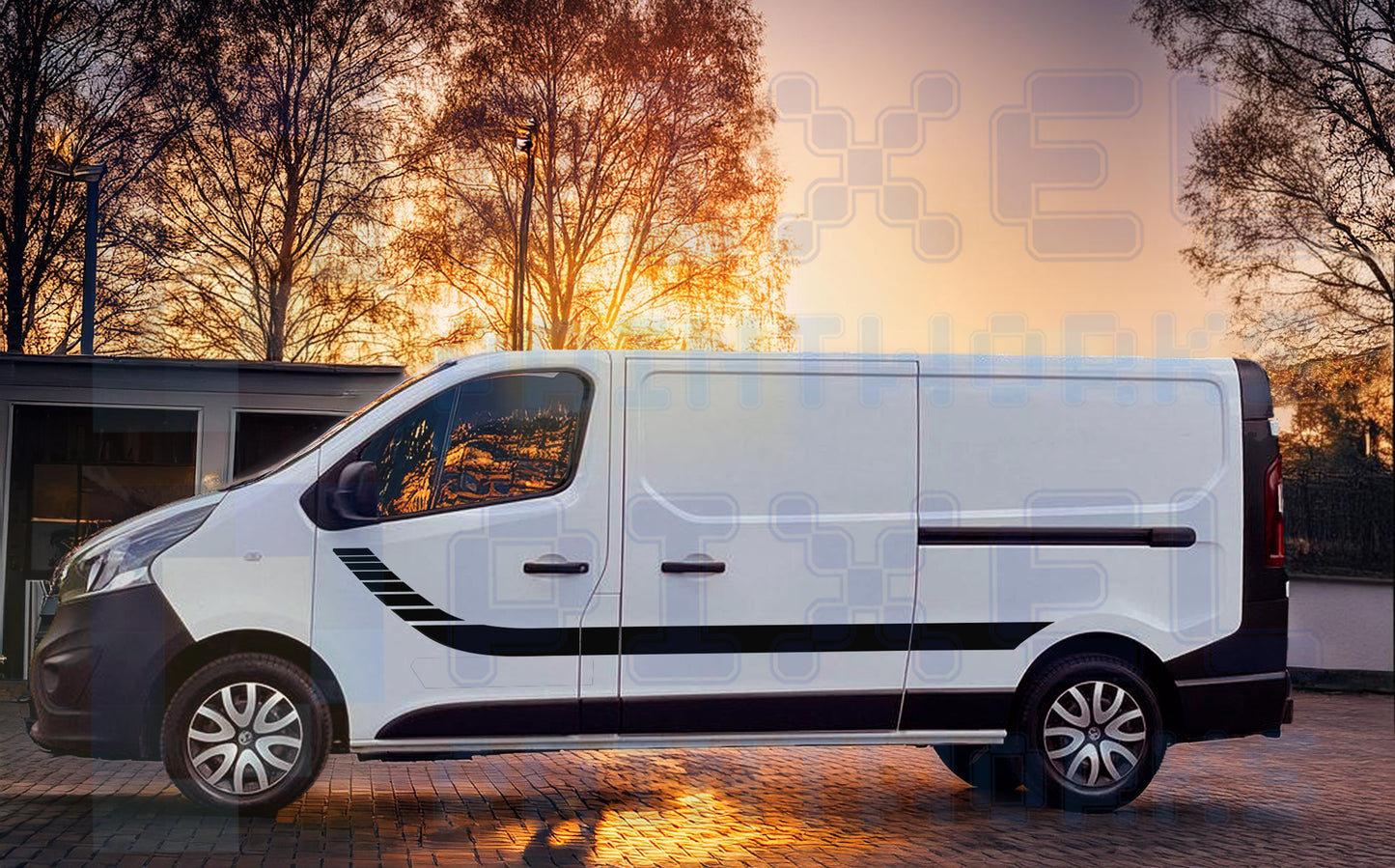 Vauxhall Vivaro Stepped Curve Side Stripe Decals (2014–2024) Vinyl Graphics Kit by Pixel Printworks