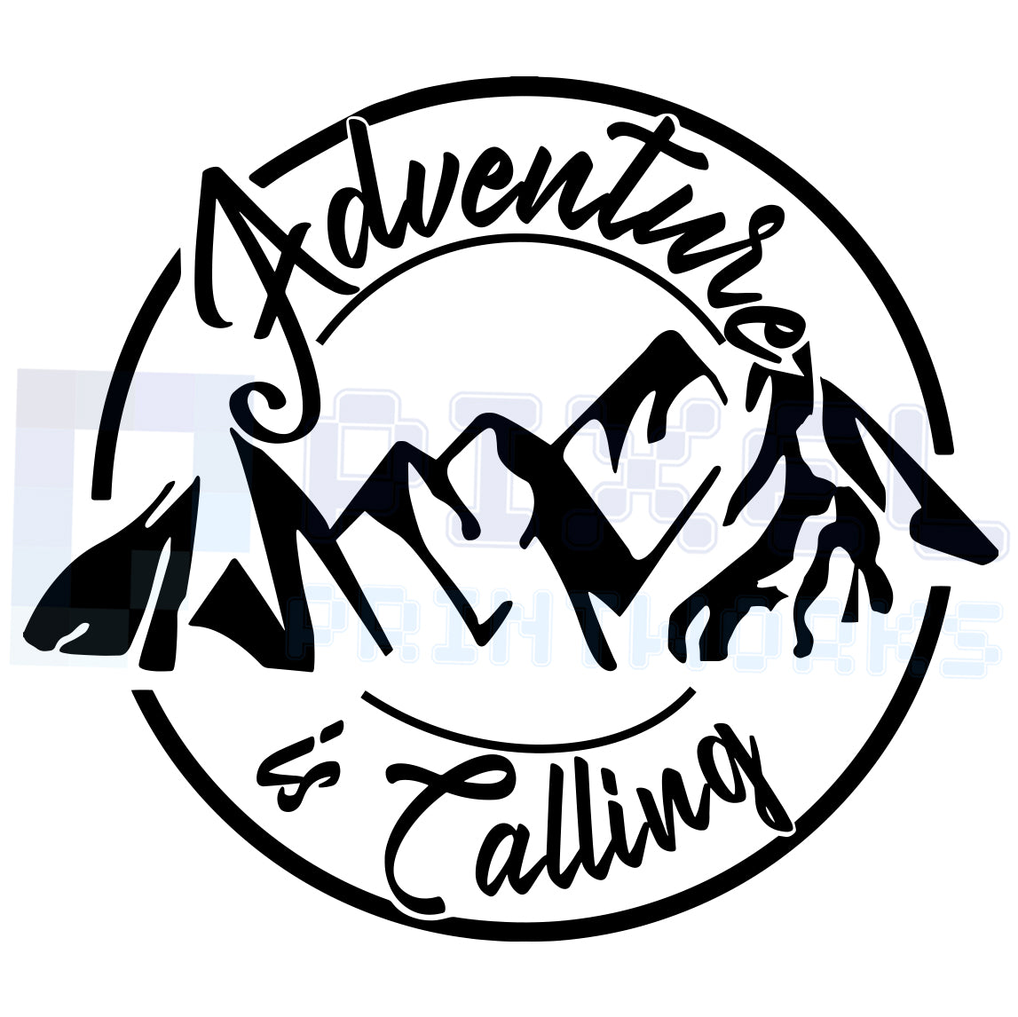 Adventure Is Calling Mountain Script Decal – Vinyl Sticker for Campervans & Motorhomes | Pixel Printworks