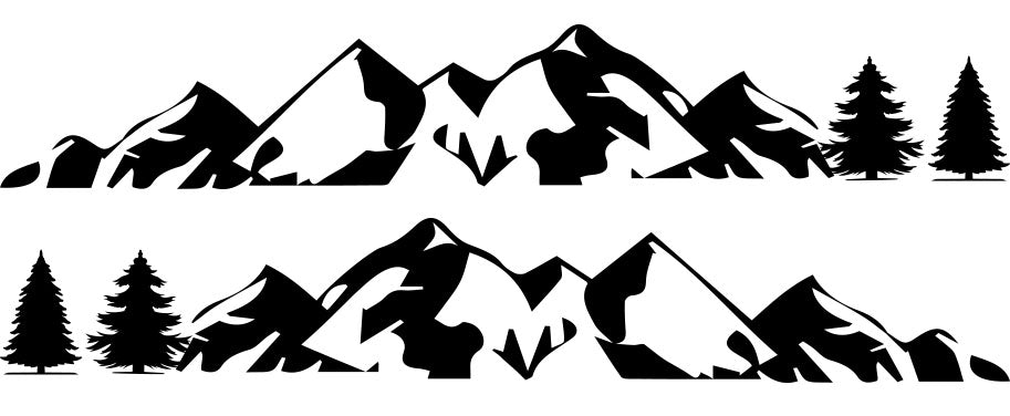 Full-Length Mountain Side Decal for LWB Vans – Vinyl Graphic Kit (2pc)