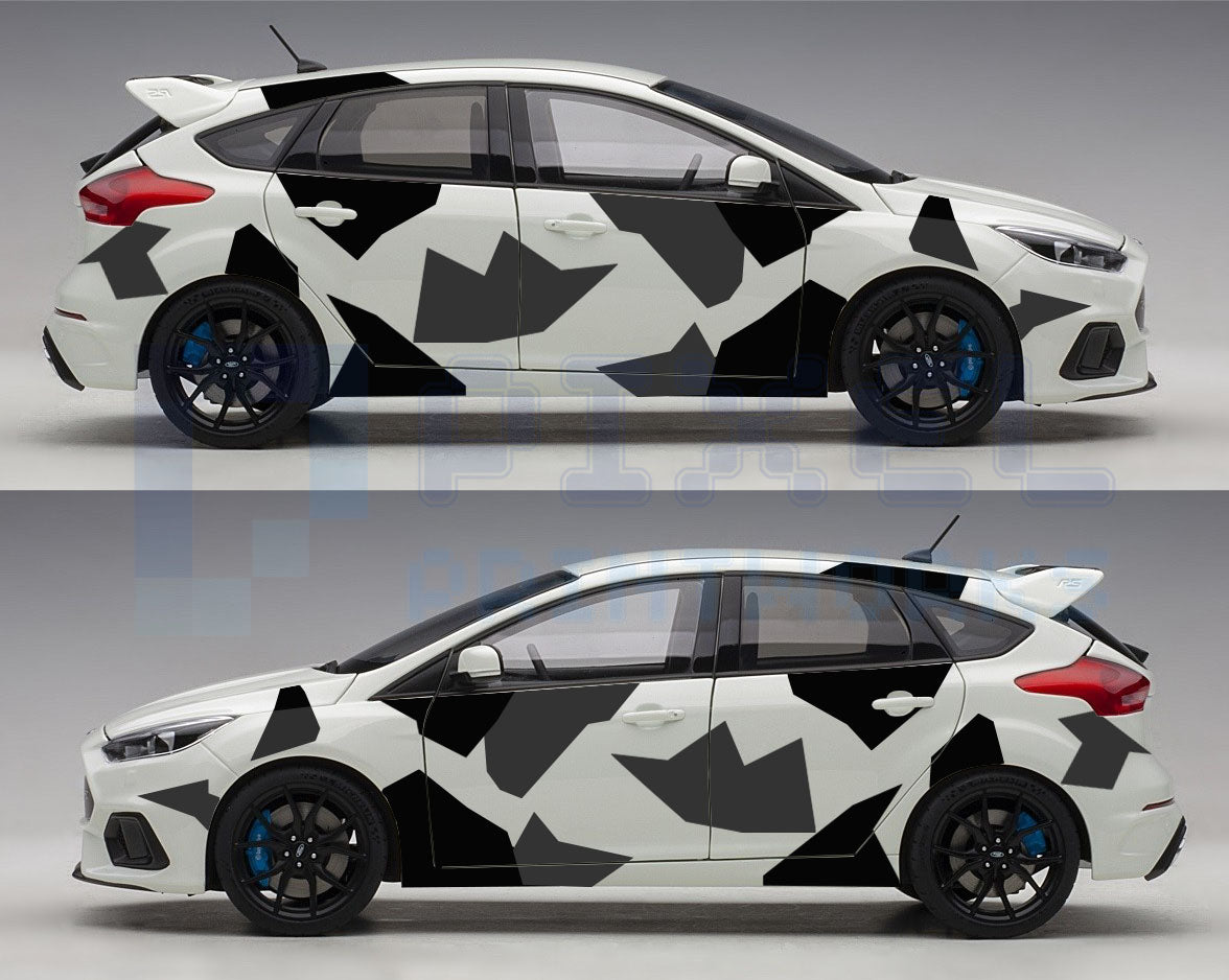 Universal Car Abstract Camo Vinyl Graphics Kit | Suitable for All Car Models