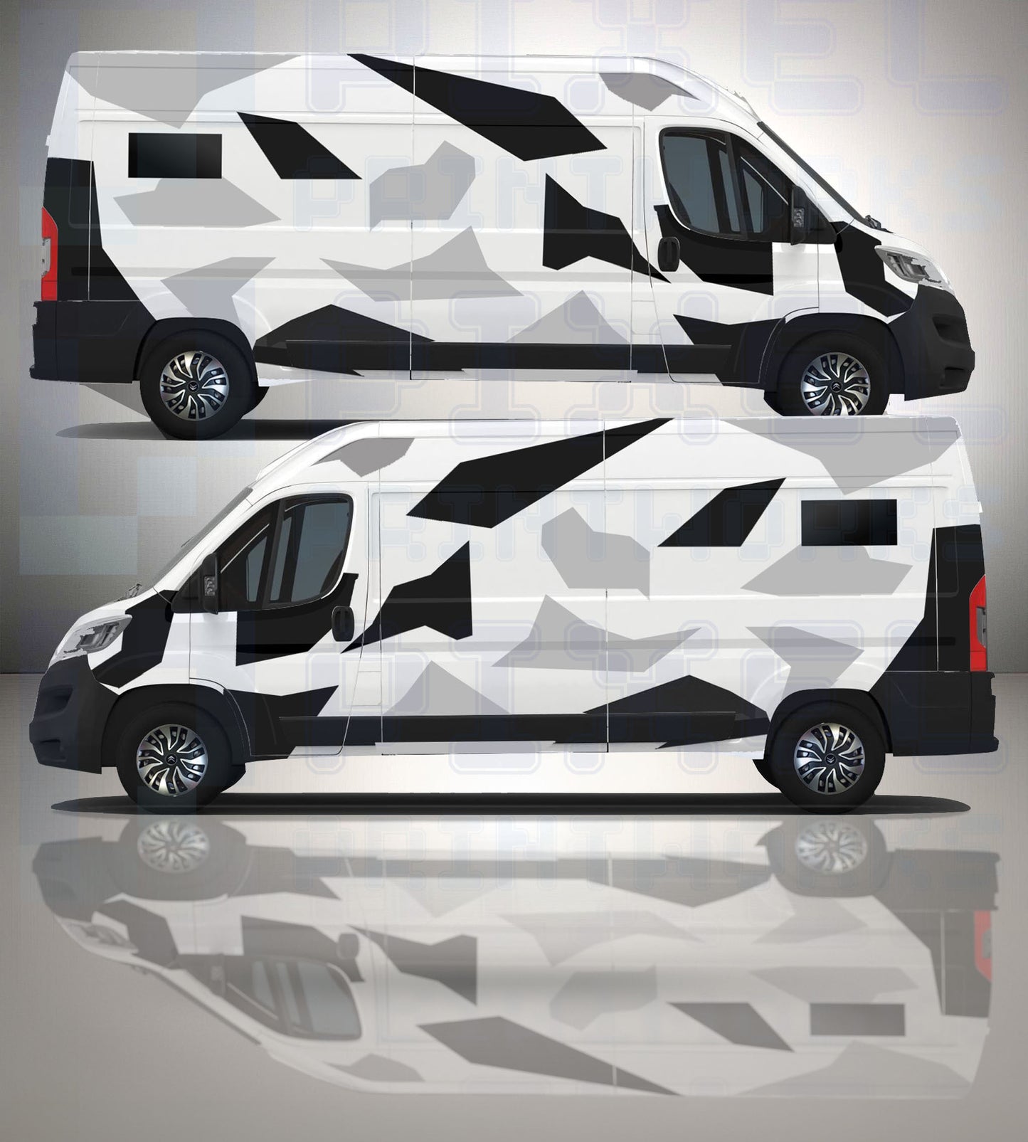 Abstract Camo Vinyl Graphics Kit | Suitable for All LWB Van Models