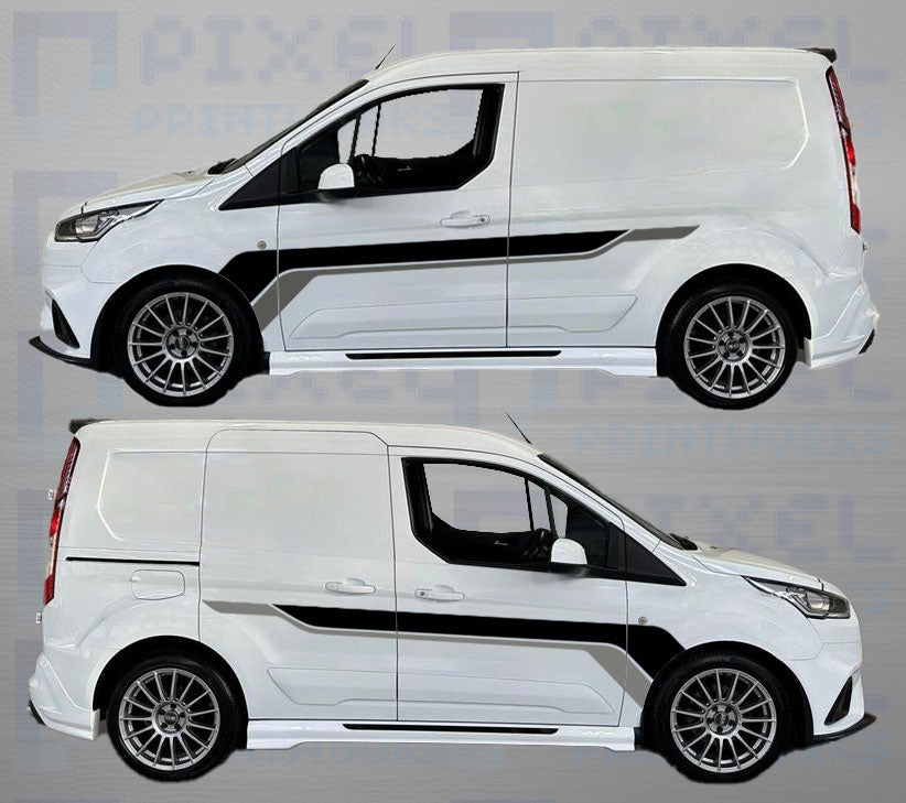 Ford Transit Connect MS-RT Side Stripe Decal Kit – 2 Colour Vinyl Graphic (2010–2023) | Pixel Printworks